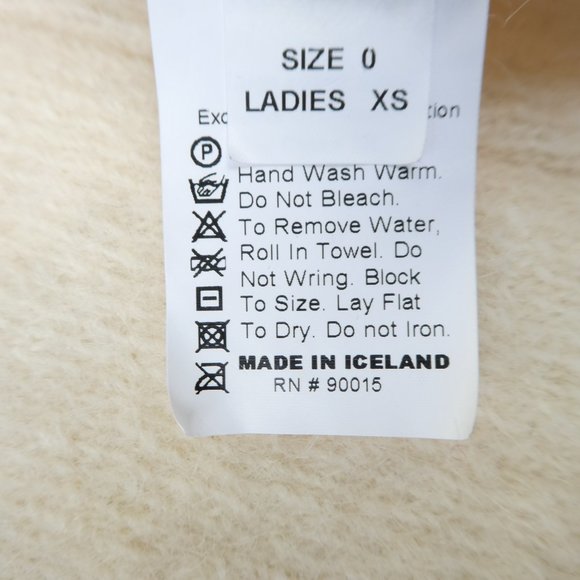 Icelandic Ivory Pure Vik WooL Cardigan Princess Seams Shawl Collar Single Button - Picture 5 of 6